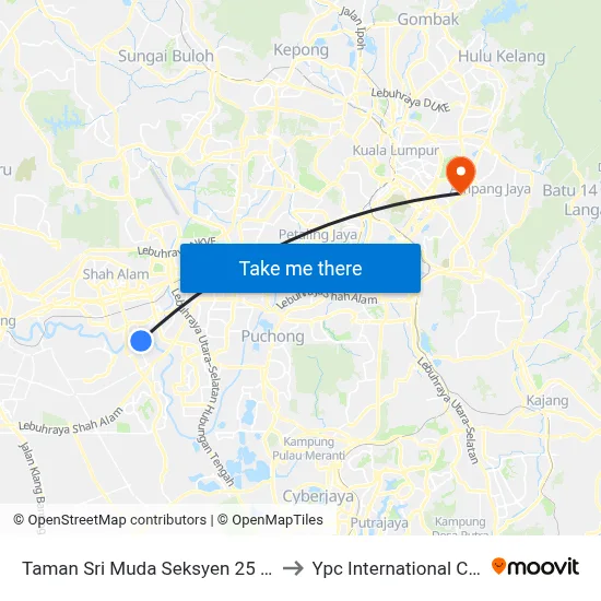 Taman Sri Muda Seksyen 25 (Sa416) to Ypc International College map
