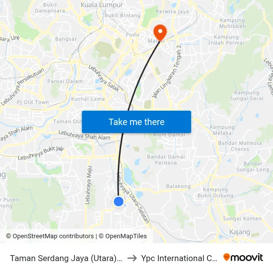 Taman Serdang Jaya (Utara) (Sj136) to Ypc International College map