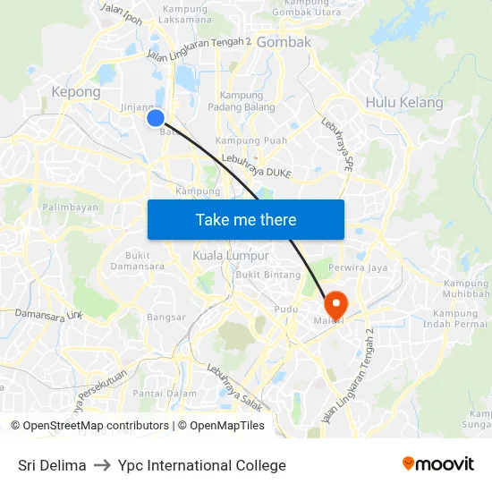 Sri Delima to Ypc International College map