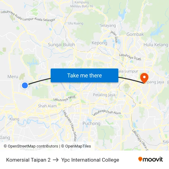 Komersial Taipan 2 to Ypc International College map