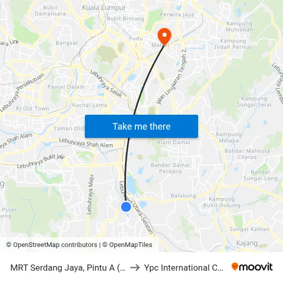 MRT Serdang Jaya, Pintu A (Sj786) to Ypc International College map