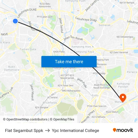 Flat Segambut Sppk to Ypc International College map