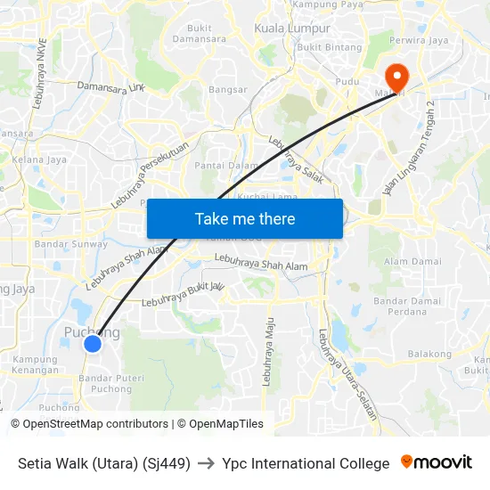Setia Walk (Utara) (Sj449) to Ypc International College map