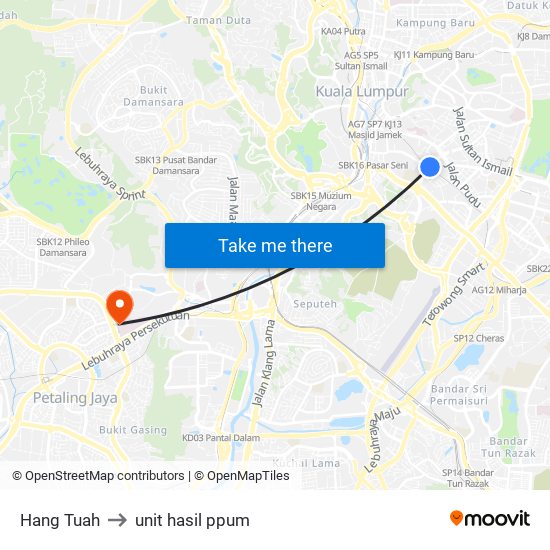 Hang Tuah to unit hasil ppum map