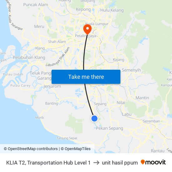 KLIA T2, Transportation Hub Level 1 to unit hasil ppum map