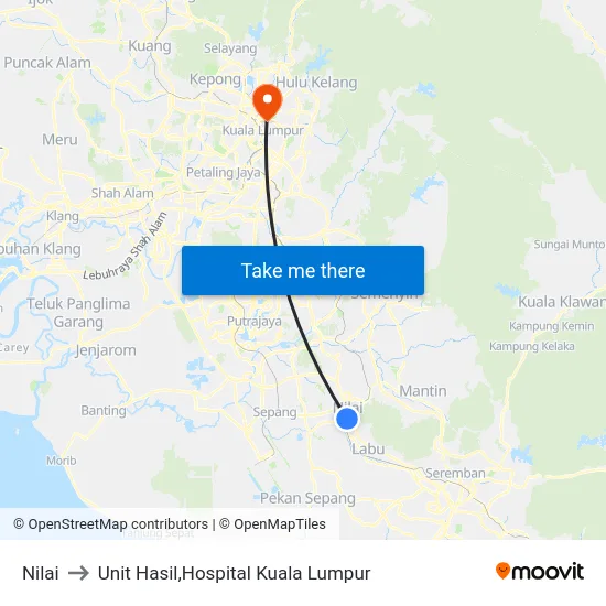 Nilai to Unit Hasil,Hospital Kuala Lumpur map