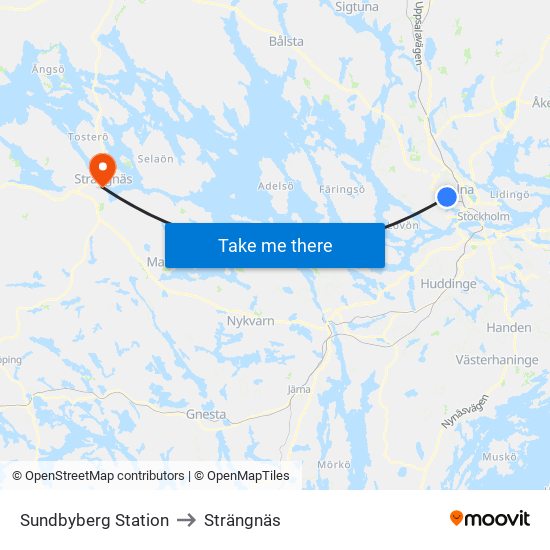 Sundbyberg Station to Strängnäs map