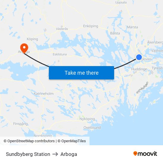 Sundbyberg Station to Arboga map