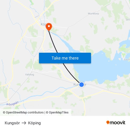 Kungsör to Köping map