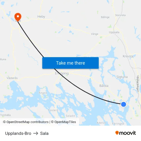 Upplands-Bro to Sala map