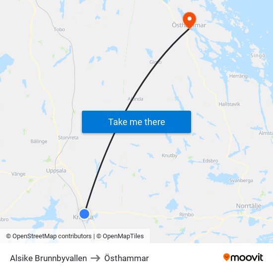 Alsike Brunnbyvallen to Östhammar map