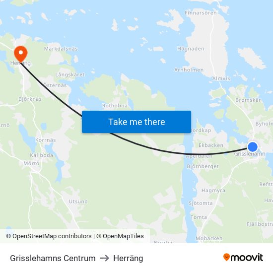 Grisslehamns Centrum to Herräng map