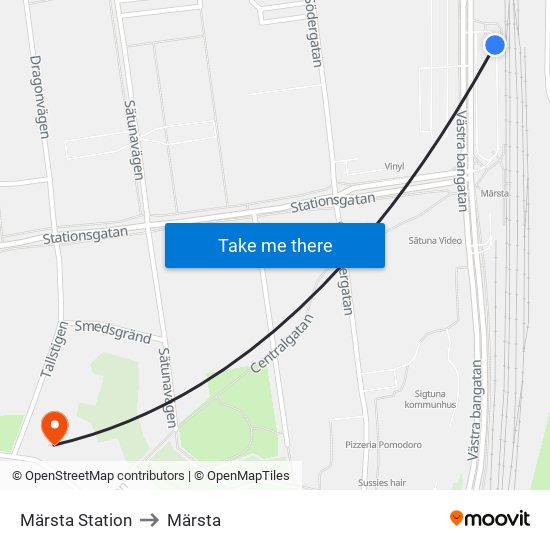 Märsta Station to Märsta map