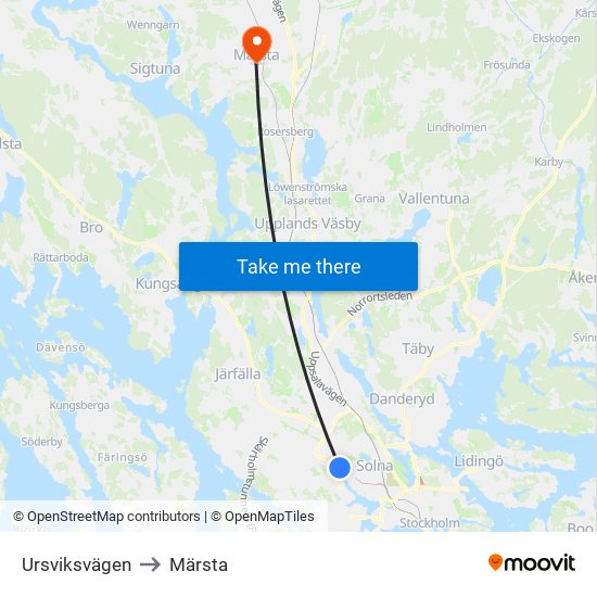 Ursviksvägen to Märsta map