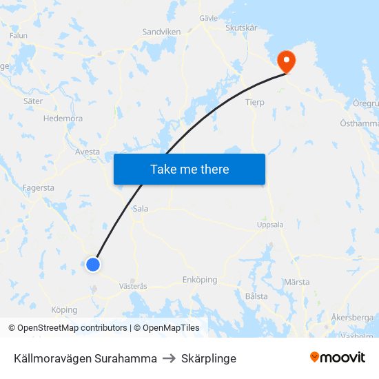 Källmoravägen Surahamma to Skärplinge map