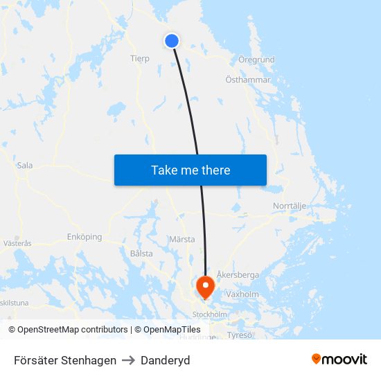 Försäter Stenhagen to Danderyd map