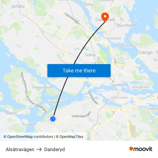Alsätravägen to Danderyd map