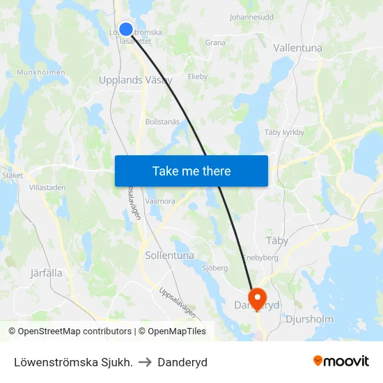 Löwenströmska Sjukh. to Danderyd map