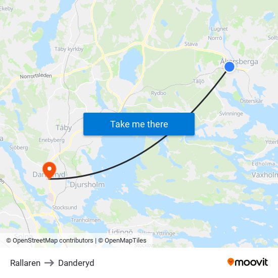 Rallaren to Danderyd map