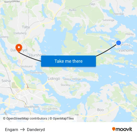 Engarn to Danderyd map