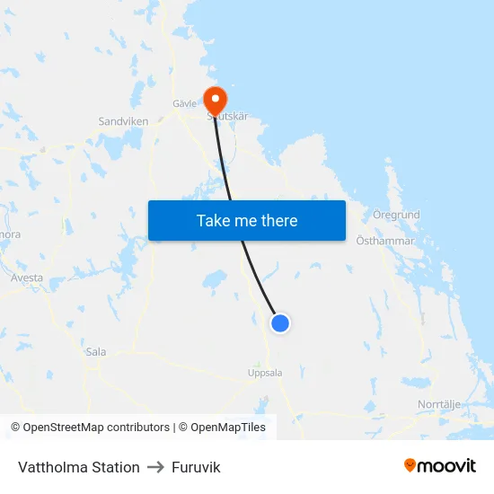 Vattholma Station to Furuvik map