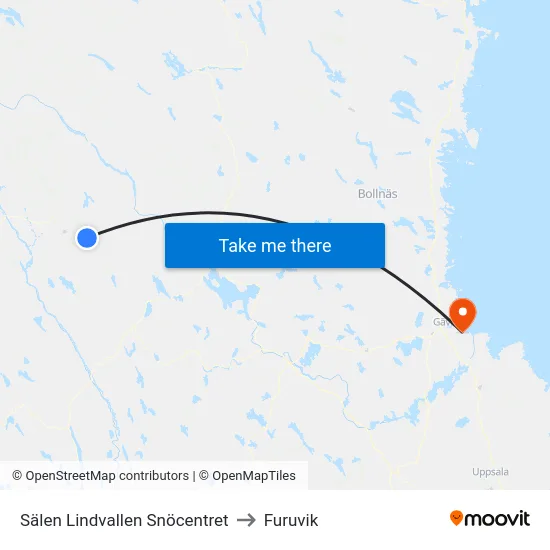 Sälen Lindvallen Snöcentret to Furuvik map