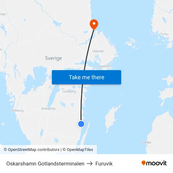 Oskarshamn Gotlandsterminalen to Furuvik map