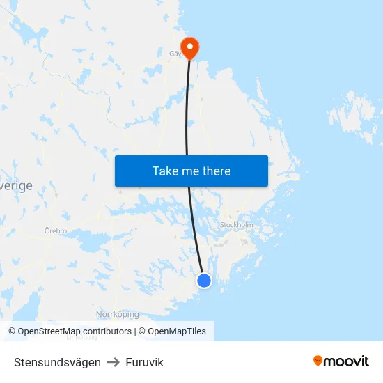 Stensundsvägen to Furuvik map