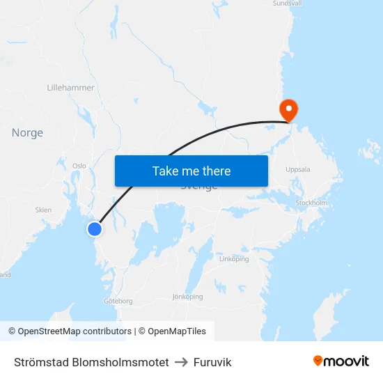 Strömstad Blomsholmsmotet to Furuvik map