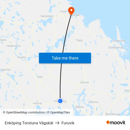 Enköping Torstuna Vägskäl to Furuvik map