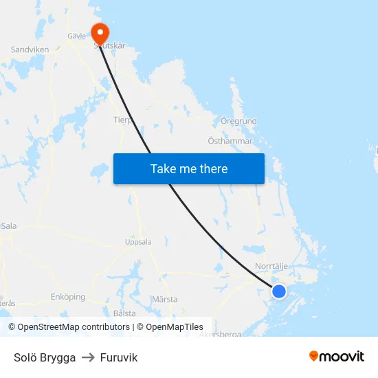 Solö Brygga to Furuvik map