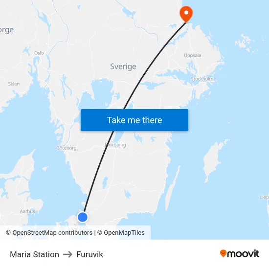 Maria Station to Furuvik map