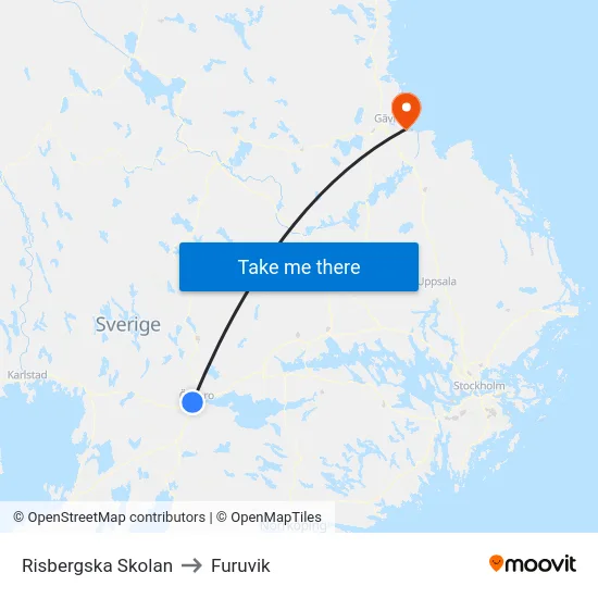Risbergska Skolan to Furuvik map
