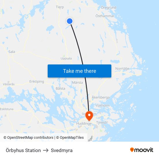 Örbyhus Station to Svedmyra map