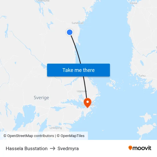 Hassela Busstation to Svedmyra map