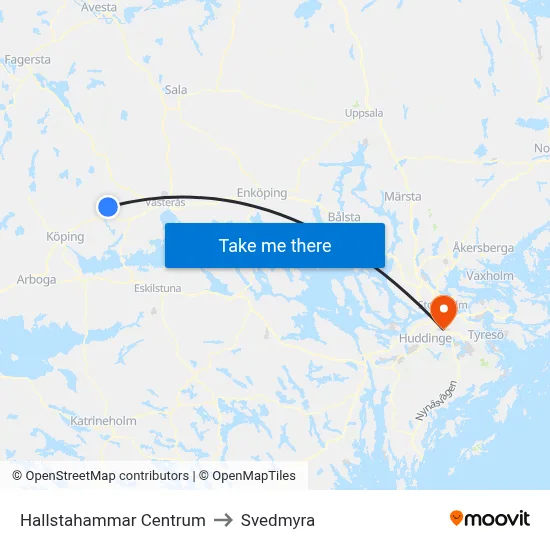 Hallstahammar Centrum to Svedmyra map