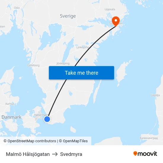 Malmö Hålsjögatan to Svedmyra map