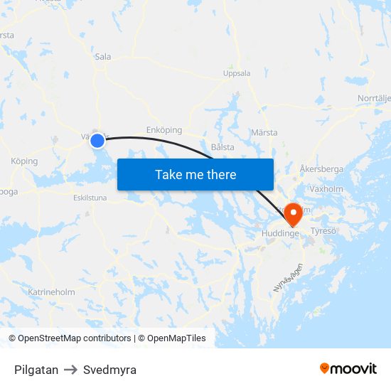 Pilgatan to Svedmyra map
