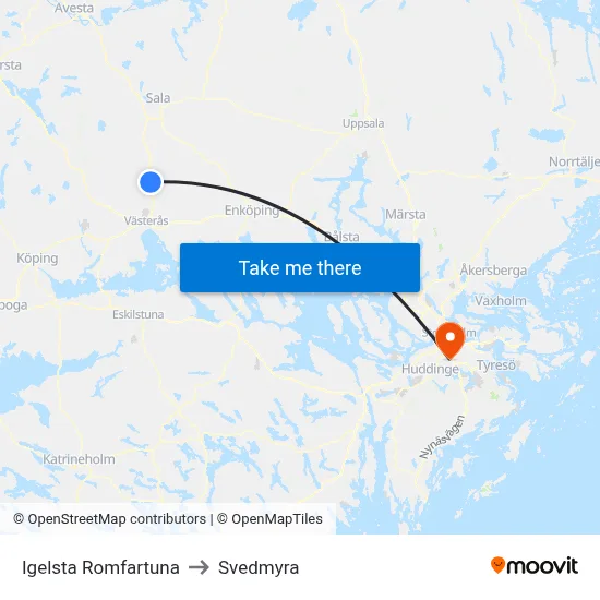Igelsta Romfartuna to Svedmyra map