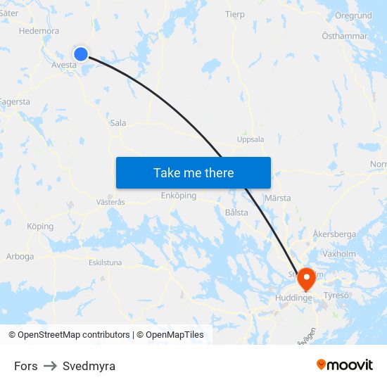 Fors to Svedmyra map
