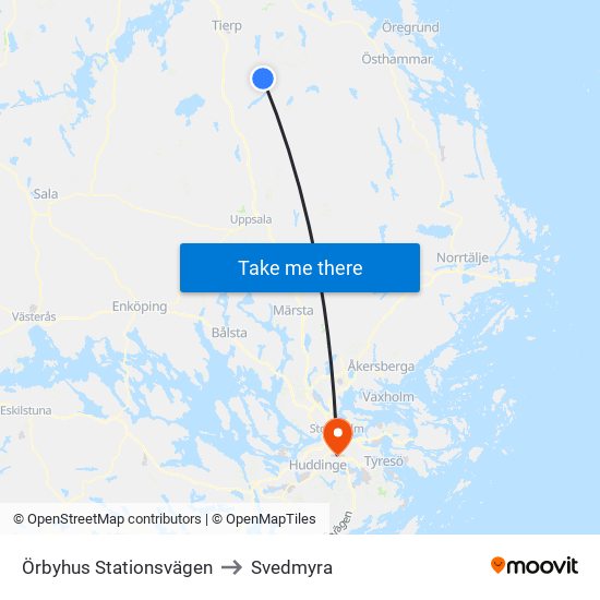 Örbyhus Stationsvägen to Svedmyra map