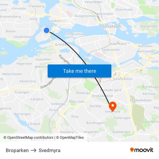 Broparken to Svedmyra map