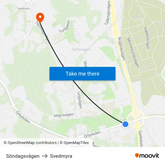 Söndagsvägen to Svedmyra map