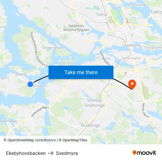 Ekebyhovsbacken to Svedmyra map