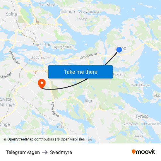 Telegramvägen to Svedmyra map