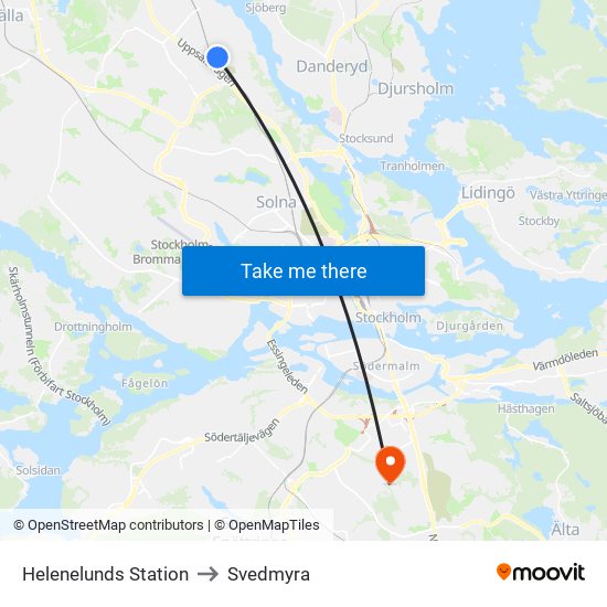 Helenelunds Station to Svedmyra map