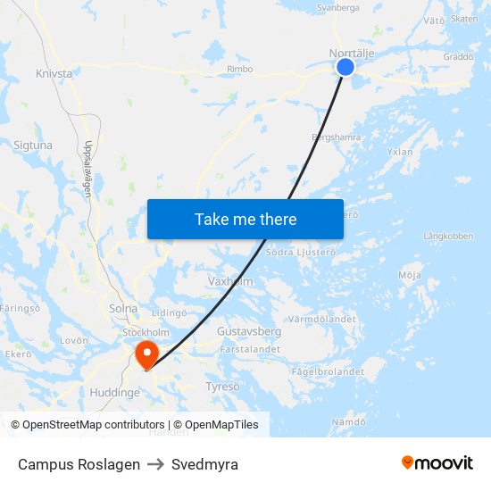 Campus Roslagen to Svedmyra map