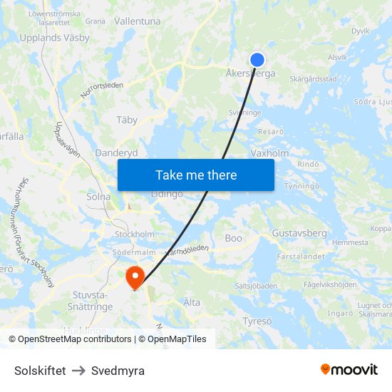 Solskiftet to Svedmyra map