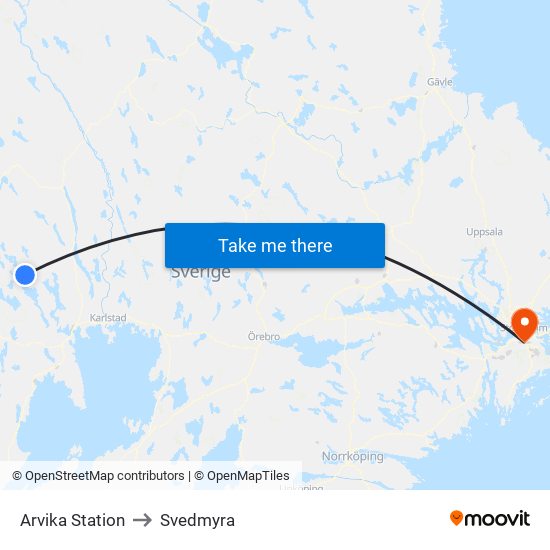 Arvika Station to Svedmyra map