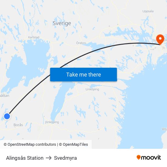 Alingsås Station to Svedmyra map